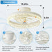 20 in. White Smart Oscillating Ceiling Fan, Low Ceiling Fan with RGB Light APP Control, Elegant Ceiling Fans-6-ErisView