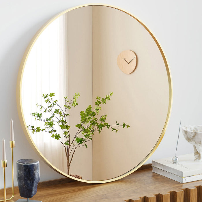 20 Inch Round Wall Mirror, High-Definition Shatterproof, Rustproof Aluminum Frame for Bathroom/Bedroom/Entryway