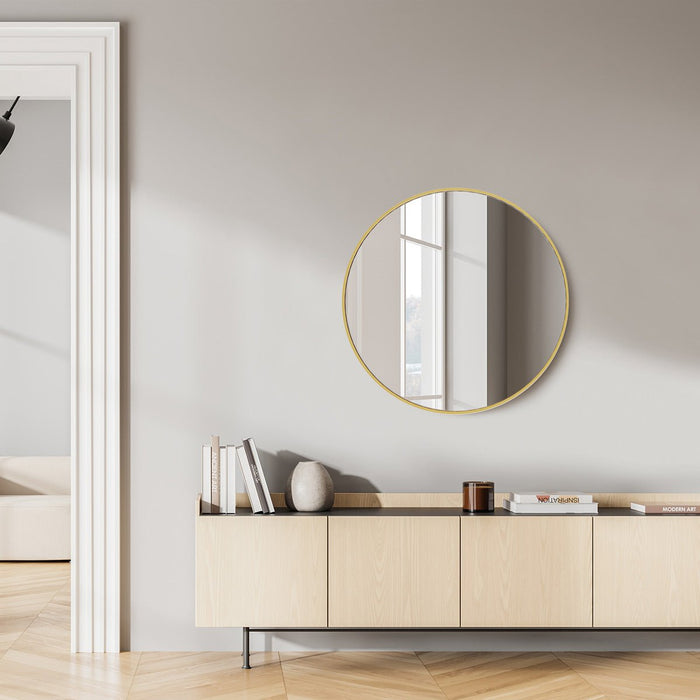 20 Inch Round Wall Mirror, High-Definition Shatterproof, Rustproof Aluminum Frame for Bathroom/Bedroom/Entryway