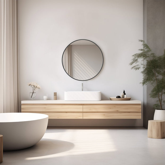 20 Inch Round Wall Mirror, High-Definition Shatterproof, Rustproof Aluminum Frame for Bathroom/Bedroom/Entryway