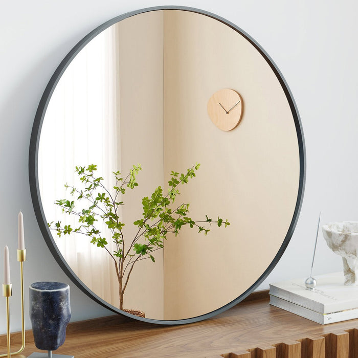 20 Inch Round Wall Mirror, High-Definition Shatterproof, Rustproof Aluminum Frame for Bathroom/Bedroom/Entryway