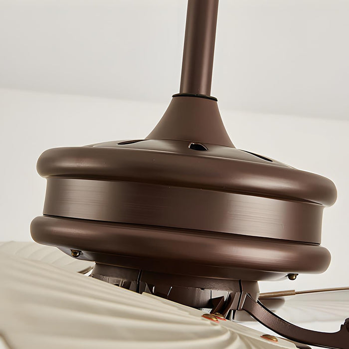 DC Motor Variable Frequency 5-Leaf Palm Leaf Ceiling Fan, Dimmable LED Light, Remote Control for Living Room/Dining Room/Bedroom