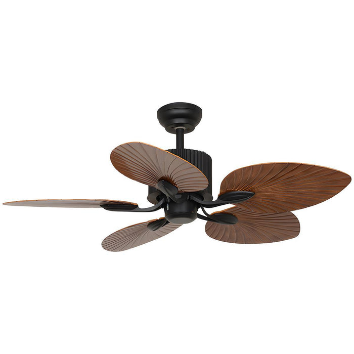 DC Motor Variable Frequency 5-Leaf Palm Leaf Ceiling Fan, Dimmable LED Light, Remote Control for Living Room/Dining Room/Bedroom