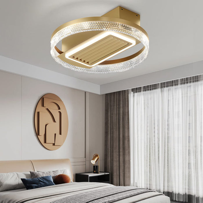 19.7 In. Nordic 6 Speeds Bladeless Ceiling Fan with LED Light. Remote Control