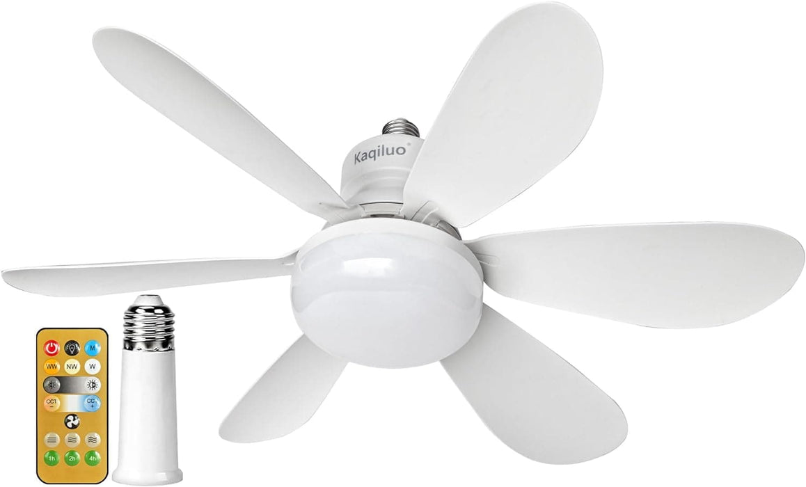 20.5 in. Light Socket Fan, Wireless Ceiling Fan Light with Extender, Bedroom Ceiling Fans, Ceiling Fan for Garage Balcony-11-ErisView