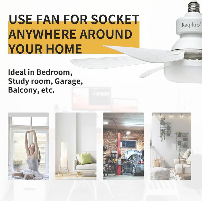 20.5 in. Light Socket Fan, Wireless Ceiling Fan Light with Extender, Bedroom Ceiling Fans, Ceiling Fan for Garage Balcony-16-ErisView