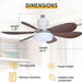 20.5 in. Light Socket Fan, Wireless Ceiling Fan Light with Extender, Bedroom Ceiling Fans, Ceiling Fan for Garage Balcony-2-ErisView