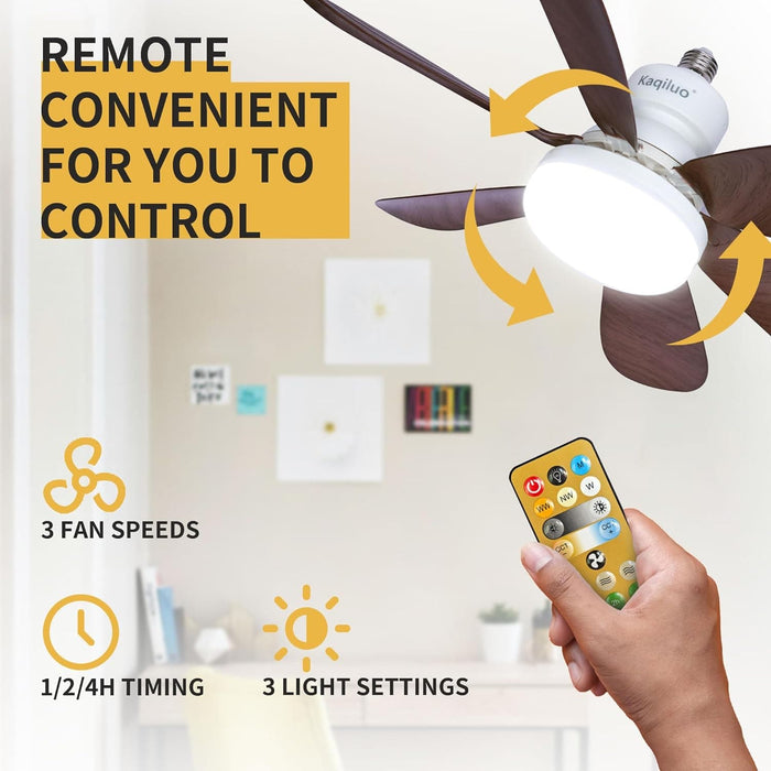 20.5 in. Light Socket Fan, Wireless Ceiling Fan Light with Extender, Bedroom Ceiling Fans, Ceiling Fan for Garage Balcony-4-ErisView