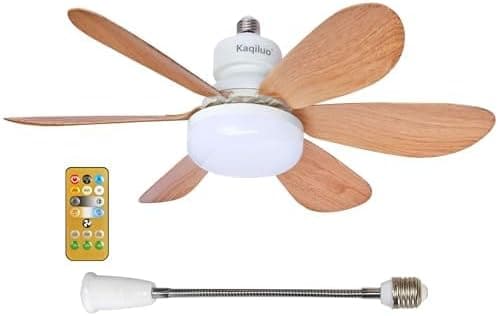 20.5 in. Light Socket Fan, Wireless Ceiling Fan Light with Extender, Bedroom Ceiling Fans, Ceiling Fan for Garage Balcony-6-ErisView