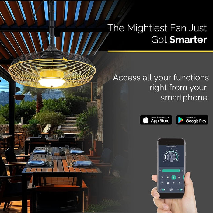 21 in. Best Outdoor Ceiling Fan with Light, Remote Control Fan, Outdoor Fan for Gazebo with Light APP Control, Patio Fans, Wet Rated Outdoor Ceiling Fans-2-ErisView