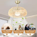 21 in. Boho Caged Ceiling Fan with Light and Remote Control, Flush Mount Low Noise Energy Saving Ceiling Fans, Bedroom Ceiling Fans Living Room Fan-2-ErisView