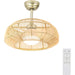 21 in. Boho Caged Ceiling Fan with Light and Remote Control, Flush Mount Low Noise Energy Saving Ceiling Fans, Bedroom Ceiling Fans Living Room Fan-8-ErisView