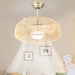 21 in. Boho Caged Ceiling Fan with Light and Remote Control, Flush Mount Low Noise Energy Saving Ceiling Fans, Bedroom Ceiling Fans Living Room Fan-1-ErisView