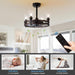 21 in. Farmhouse Ceiling Fan, Black Caged Ceiling Fan with Light and Remote, Indoor Ceiling Fan for Bedroom Kitchen Dining Room, Bronze Ceiling Fan -5-ErisView