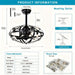 21 in. Industrial Caged Ceiling Fan with Light Kit Remote, Bladeless Ceiling Fan with Lights for Living Room Bedroom Kitchen-ErisView