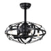 21 in. Industrial Caged Ceiling Fan with Light Kit Remote, Bladeless Ceiling Fan with Lights for Living Room Bedroom Kitchen-ErisView