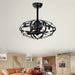 21 in. Industrial Caged Ceiling Fan with Light Kit Remote, Bladeless Ceiling Fan with Lights for Living Room Bedroom Kitchen-ErisView