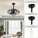 21 in. Industrial Caged Ceiling Fan with Light Kit Remote, Bladeless Ceiling Fan with Lights for Living Room Bedroom Kitchen-ErisView