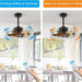 21 in. Low Profile Caged Ceiling Fan with Light Remote, Bladeless Farmhouse Industrial Ceiling Fan, Small Black Ceiling Light Fixture for Bedroom-11-ErisView