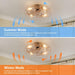 21 in. Low Profile Caged Ceiling Fan with Light Remote, Bladeless Farmhouse Industrial Ceiling Fan, Small Black Ceiling Light Fixture for Bedroom-32-ErisView