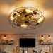 21 in. Low Profile Caged Ceiling Fan with Light Remote, Bladeless Farmhouse Industrial Ceiling Fan, Small Black Ceiling Light Fixture for Bedroom-49-ErisView