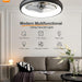 21 in. Modern Low Profile Flush Mount Ceiling Fan, Remote Control Ceiling Fan and Light, Smart Bladeless LED Ceiling Fan for Bedroom Kitchen Dining Room-2-ErisView