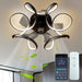 21 in. Modern Low Profile LED Ceiling Fan with Light Remote, Dimmable Reversible Ceiling Fan, Geometric Ceiling Fan for Living Room Bedroom Kitchen-ErisView