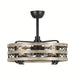21 in. Round Caged Ceiling Fan with Light Kit Remote-ErisView