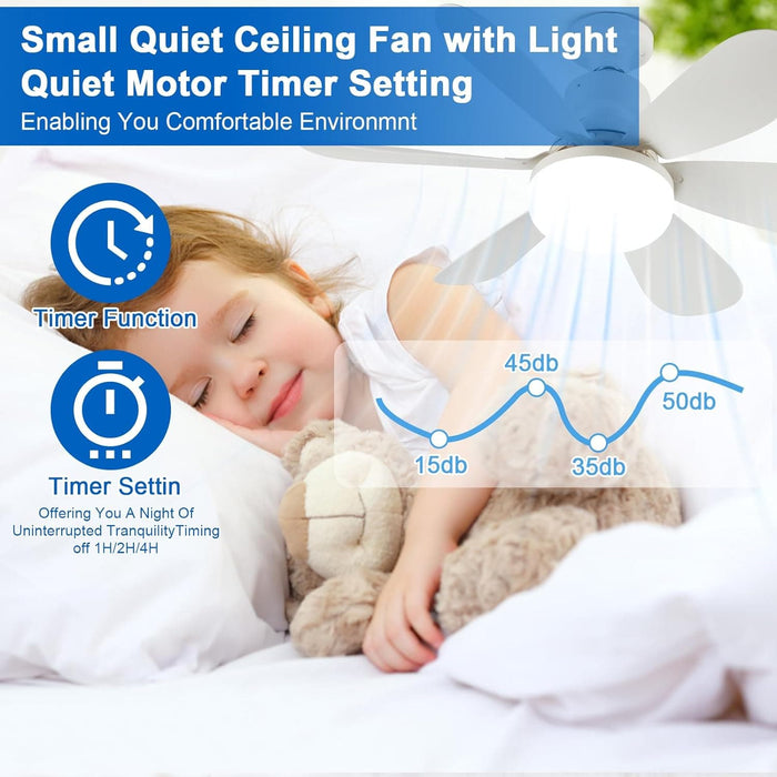 21 in. Small Fan Light and Remote, Socket Bedroom Ceiling Fans with Lights, Hanging Dimmable Ceiling Fan, for Bedroom Living Room Fan Kitchen-5-ErisView
