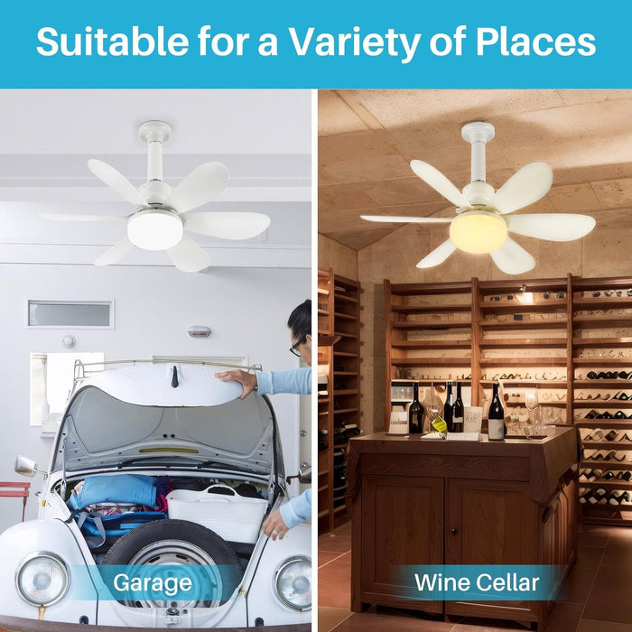 21 in. Small Fan Light and Remote, Socket Bedroom Ceiling Fans with Lights, Hanging Dimmable Ceiling Fan, for Bedroom Living Room Fan Kitchen-7-ErisView