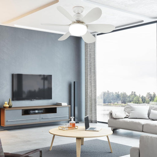 21 in. Small Fan Light and Remote, Socket Bedroom Ceiling Fans with Lights, Hanging Dimmable Ceiling Fan, for Bedroom Living Room Fan Kitchen-9-ErisView