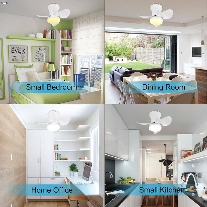 21 in. Small Flush Mount Ceiling Fans with Light and Remote APP Control, Dimmable Reversible Ceiling Fan-5-ErisView