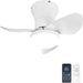 21 in. Small Flush Mount Ceiling Fans with Light and Remote APP Control, Dimmable Reversible Ceiling Fan-1-ErisView