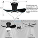 21 in. Small Flush Mount Ceiling Fans with Lights APP Control, Dimmable Beautiful Ceiling Fans, Black Bedroom Kitchen Ceiling Fans with Lights-3-ErisView