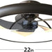 21.5 in. Black Ceiling Fan with Lights, Dimmable LED Reversible Ceiling Fan with Remote, Invisible Ceiling Fan, Semi Flush Mount Low Profile Fan-3-ErisView