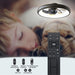 21.5 in. Black Ceiling Fan with Lights, Dimmable LED Reversible Ceiling Fan with Remote, Invisible Ceiling Fan, Semi Flush Mount Low Profile Fan-7-ErisView
