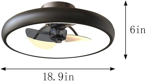 21.5 in. Black Ceiling Fan with Lights, Dimmable LED Reversible Ceiling Fan with Remote, Invisible Ceiling Fan, Semi Flush Mount Low Profile Fan-9-ErisView