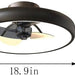 21.5 in. Black Ceiling Fan with Lights, Dimmable LED Reversible Ceiling Fan with Remote, Invisible Ceiling Fan, Semi Flush Mount Low Profile Fan-9-ErisView