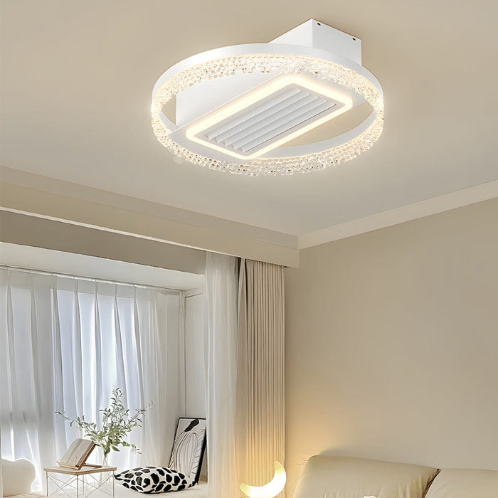 19.7 In. Nordic 6 Speeds Bladeless Ceiling Fan with LED Light. Remote Control
