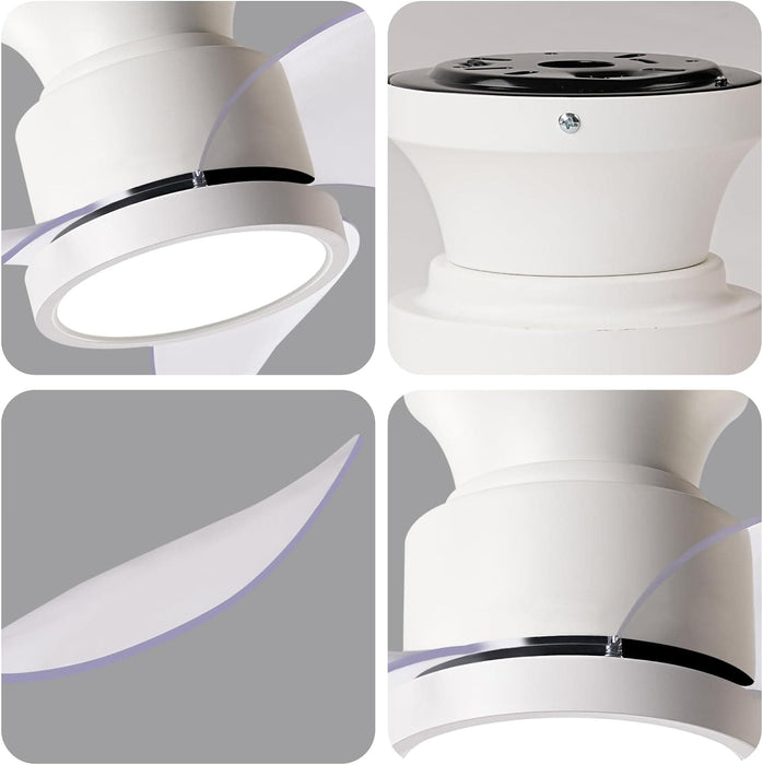 22 in. Beautiful Ceiling Fans with Remote, Bedroom Ceiling Fans with Lights, White Bedroom Ceiling Fans, Kitchen Ceiling Fans, Dining Room Ceiling Fan -7-ErisView