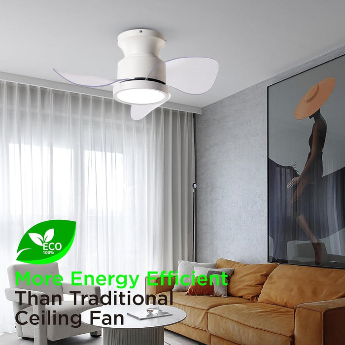 22 in. Beautiful Ceiling Fans with Remote, Bedroom Ceiling Fans with Lights, White Bedroom Ceiling Fans, Kitchen Ceiling Fans, Dining Room Ceiling Fan -9-ErisView