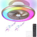 22 in. Bladeless Low Profile Ceiling Fan with Lights and Remote, Modern Flush Mount Enclosed RGB Ceiling Fan for Bedroom Living Room Party-1-ErisView