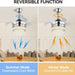 22 in. Chrome LED Crystal Ceiling Fan with Light, Small Fandeliers Chandelier Fan with Lights for Living Room Bedroom-2-ErisView