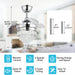 22 in. Chrome LED Crystal Ceiling Fan with Light, Small Fandeliers Chandelier Fan with Lights for Living Room Bedroom-5-ErisView