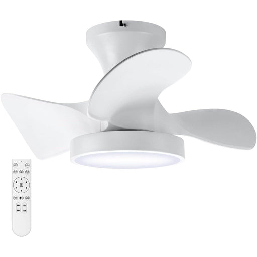22 in. Low Ceiling Fan and Light and Remote, Small Fandelier Flush Mount, Bedroom Ceiling Fans, Reversible White Ceiling Fan, LED Dimmable Ceiling Fan-1-ErisView