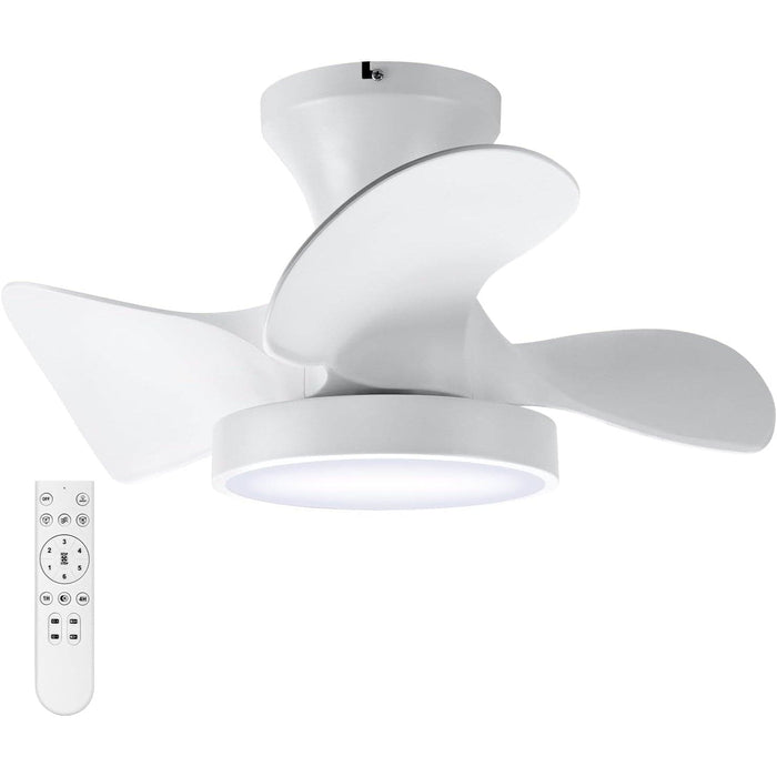 22 in. Low Ceiling Fan and Light and Remote, Small Fandelier Flush Mount, Bedroom Ceiling Fans, Reversible White Ceiling Fan, LED Dimmable Ceiling Fan-1-ErisView