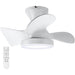 22 in. Low Ceiling Fan and Light and Remote, Small Fandelier Flush Mount, Bedroom Ceiling Fans, Reversible White Ceiling Fan, LED Dimmable Ceiling Fan-1-ErisView