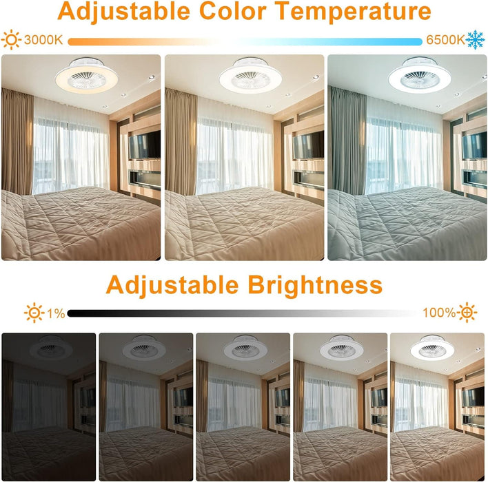 22 in. Low Profile Ceiling Fan, Smart Bladeless Ceiling Fan with Lights and Remote, RGB Enclosed LED Ceiling Fan for Living Room Bedroom Dining Room-4-ErisView