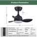 22 in. Remote Ceiling Fan with Light, 3 Blade Reversible Fan for Summer Winter, Indoor Outdoor Ceiling Fan for Patio Bedroom, Living Room Dining Room-4-ErisView