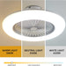 22 in. Silver Bladeless Ceiling Fan with Low Profile Light, Enclosed Ceiling Fan with Lights and Remote-3-ErisView